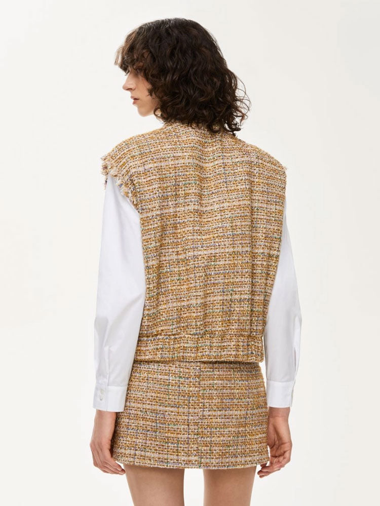 iBlues Luisa Sleeveless Blazer Ochre