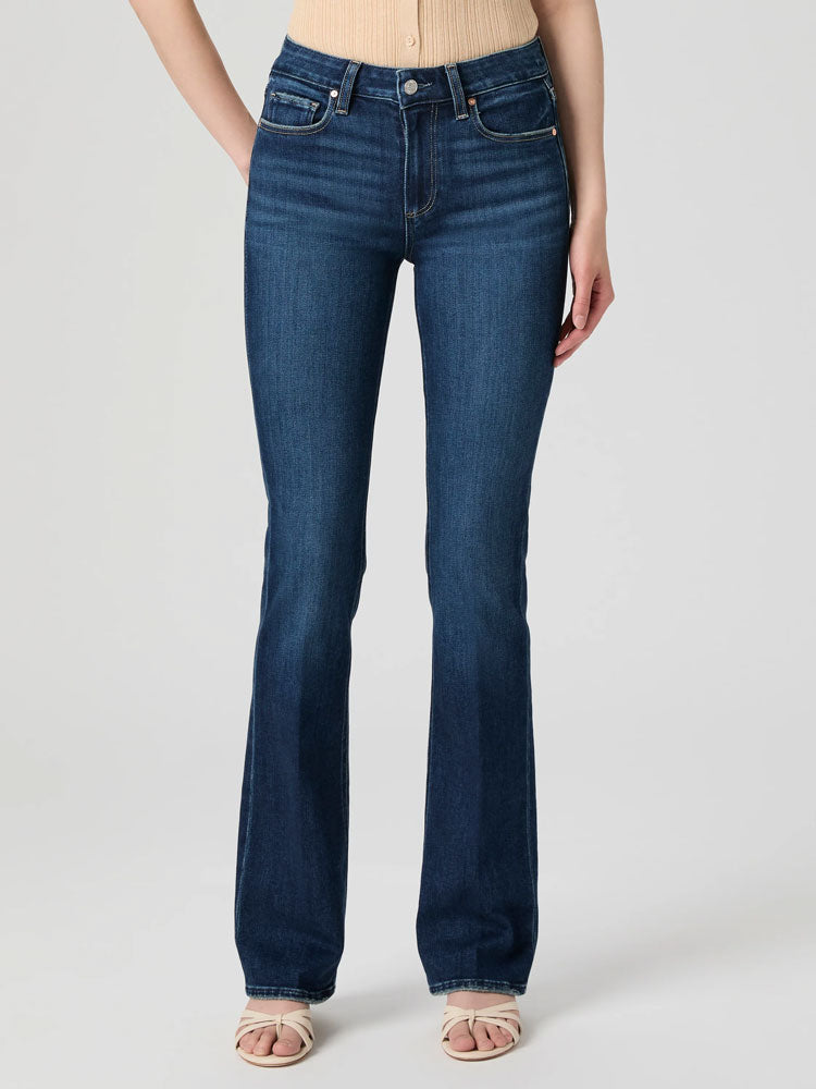 Paige High Rise Manhattan Bootcut Jeans Overdrive