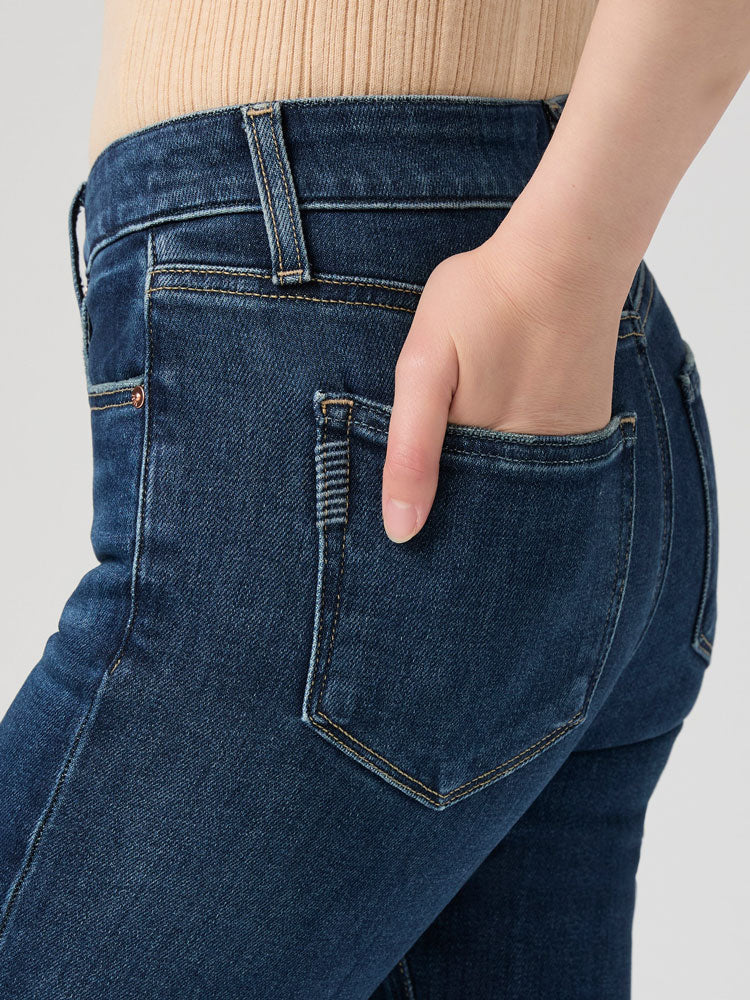 Paige High Rise Manhattan Bootcut Jeans Overdrive
