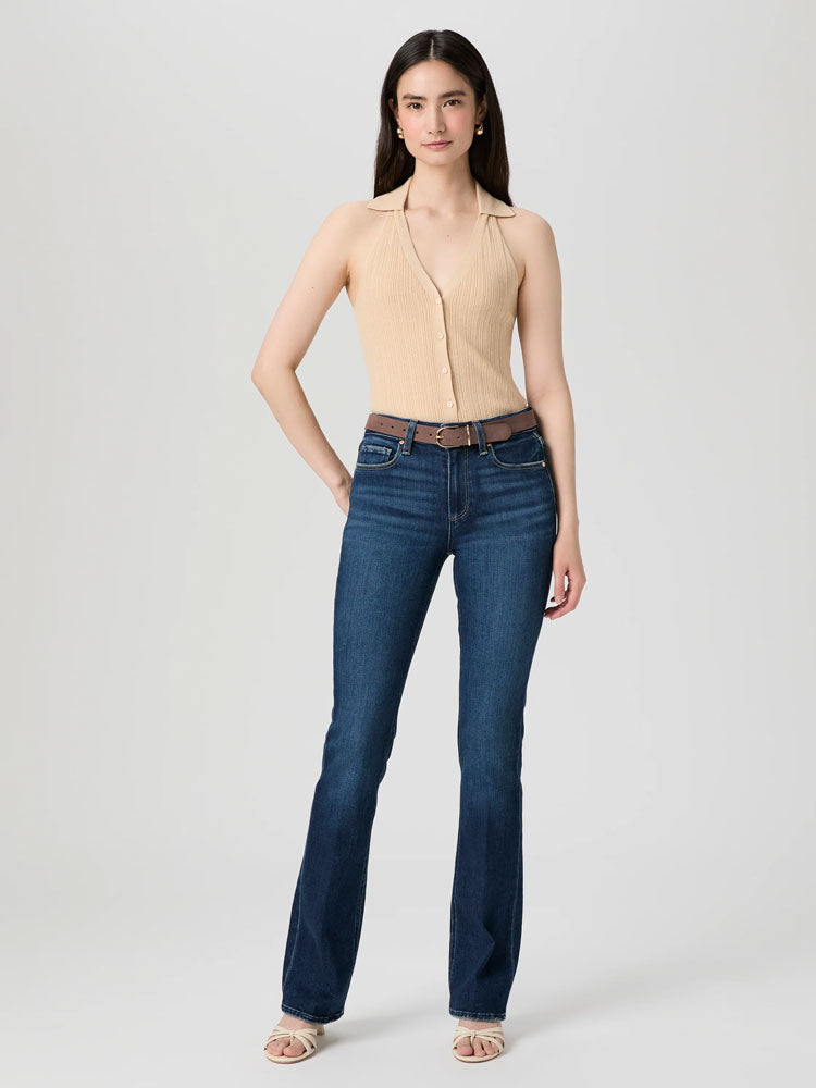 Paige High Rise Manhattan Bootcut Jeans Overdrive