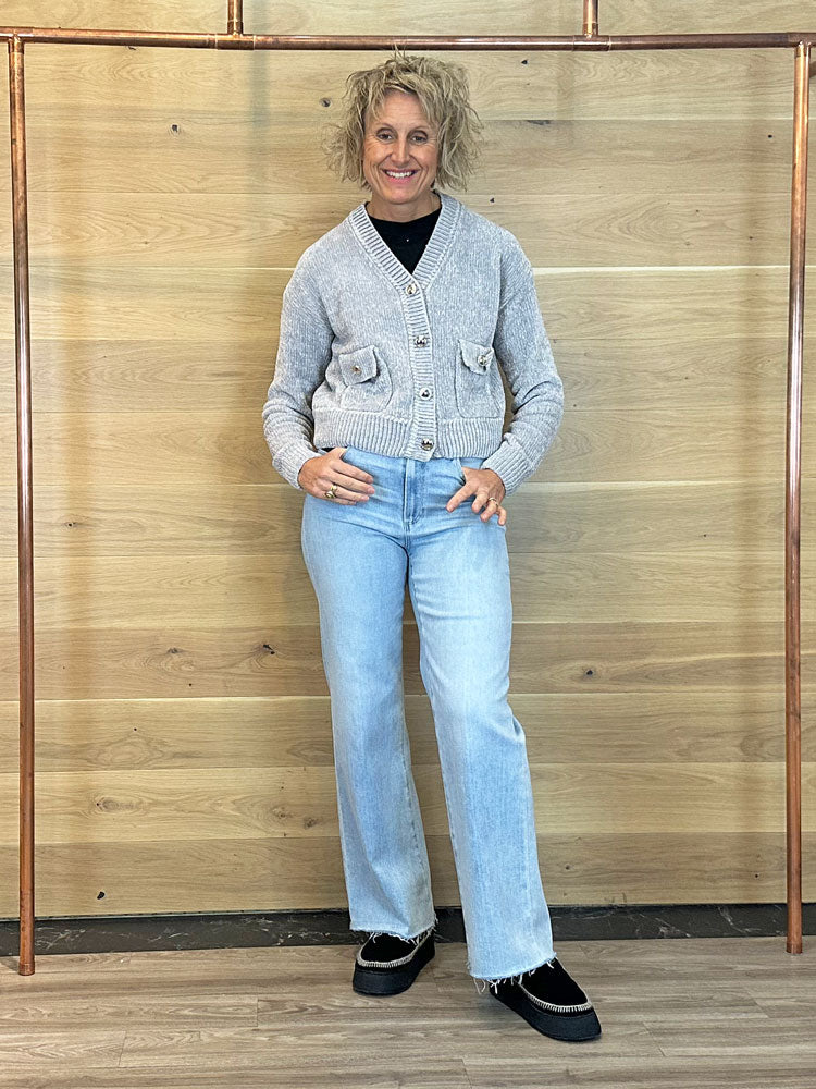 Marc Aurel Chenille Cardigan Grey