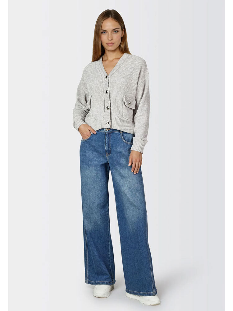 Marc Aurel Chenille Cardigan Grey
