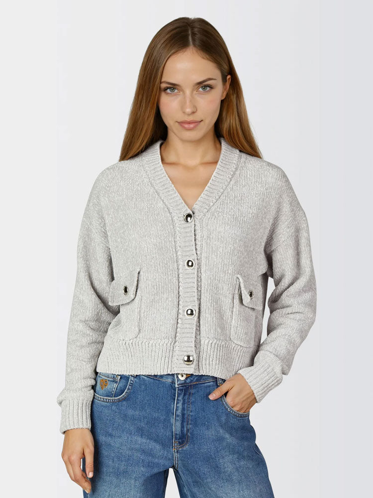 Marc Aurel Chenille Cardigan Grey