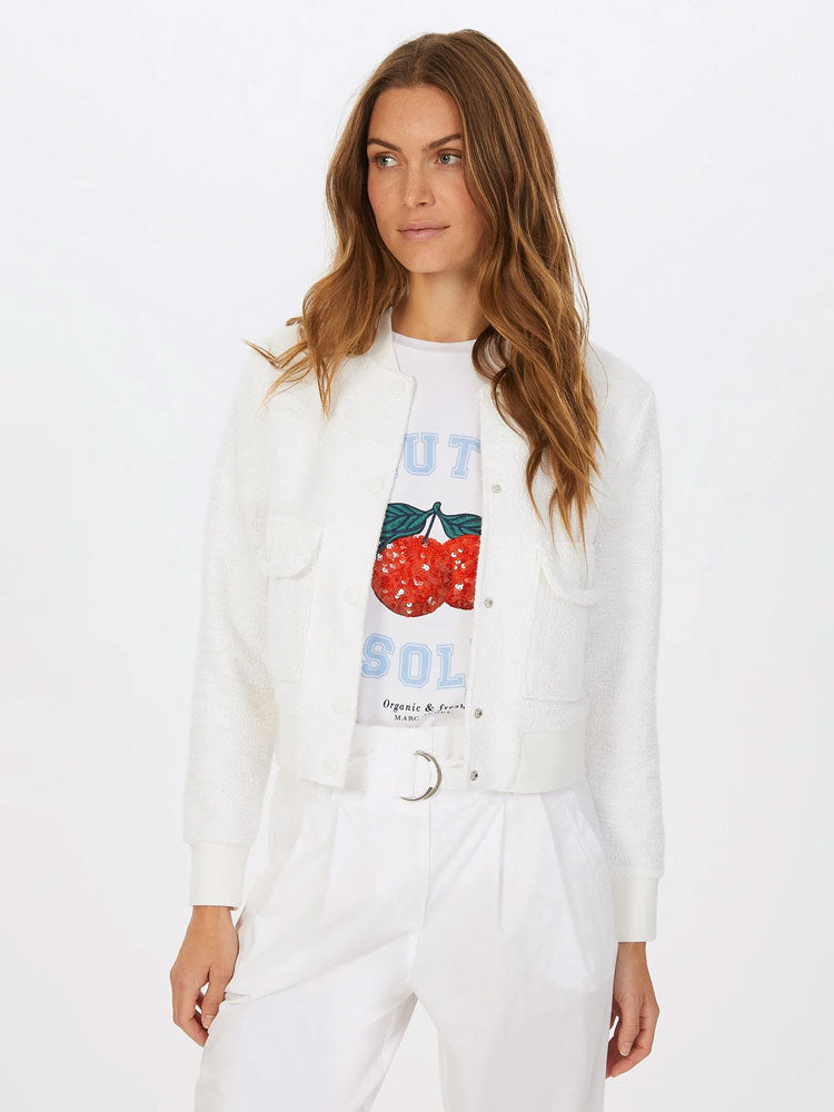 Marc Aurel Jersey Jacket White