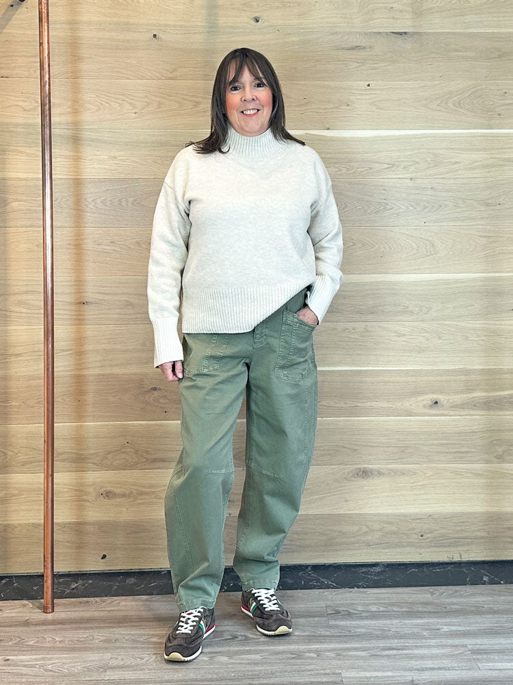 Marc Aurel Knit with Contrast Cuff Light Sand
