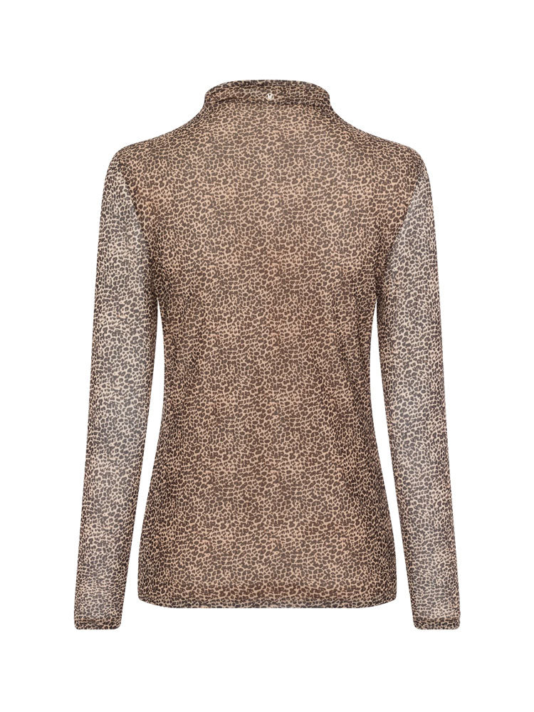 Marc Aurel Leopard Print Roll Neck
