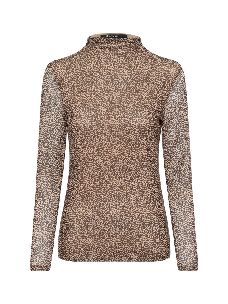 Marc Aurel Leopard Print Roll Neck