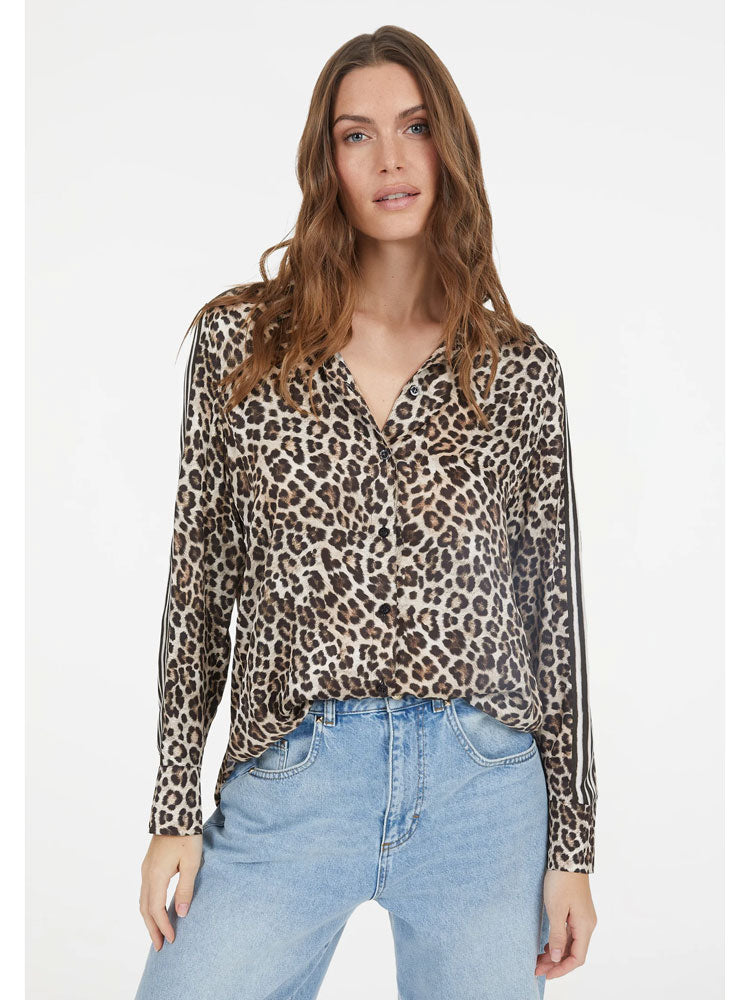 Marc Aurel Leopard Print Shirt Black