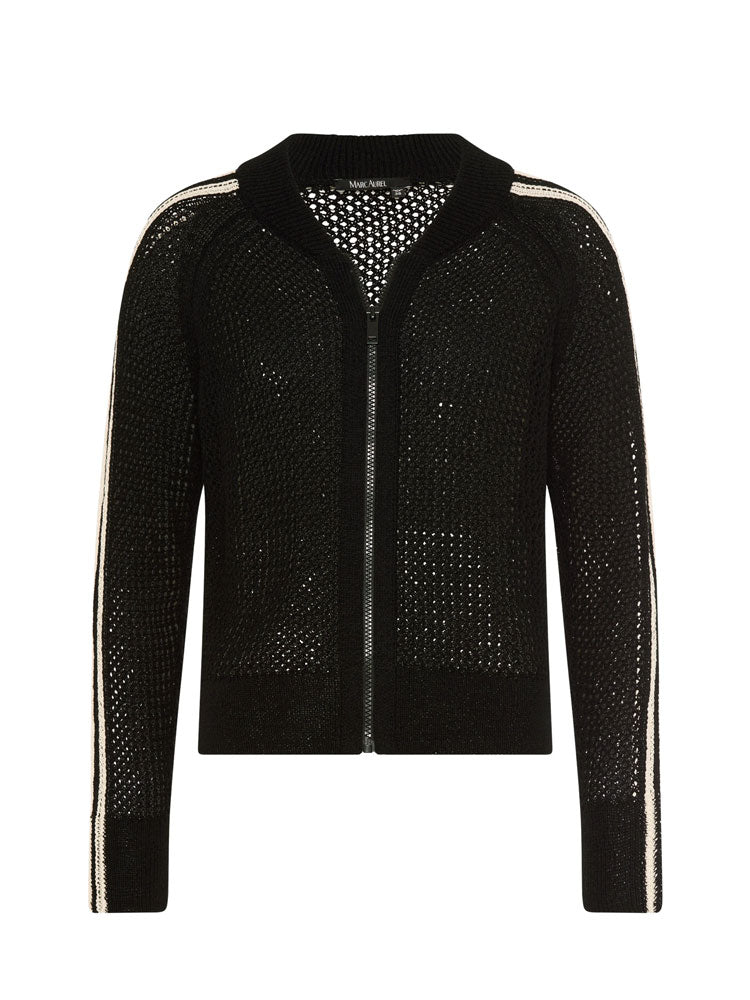 Marc Aurel Mesh Cardigan Black