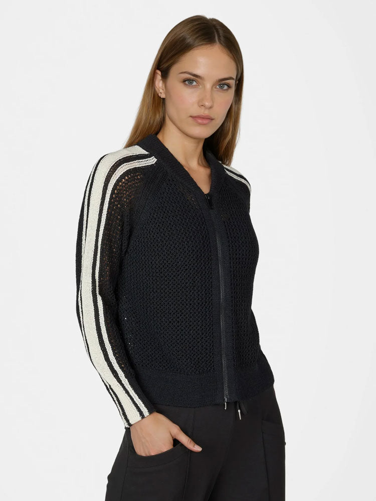 Marc Aurel Mesh Cardigan Black