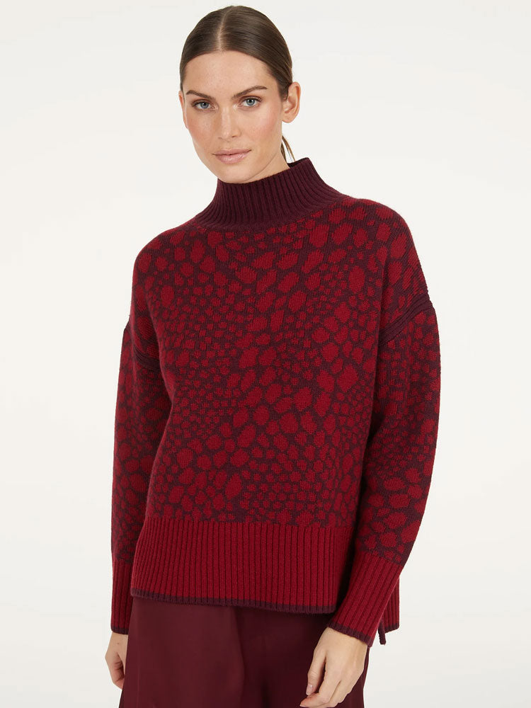 Marc Aurel Snake Print Knit Red