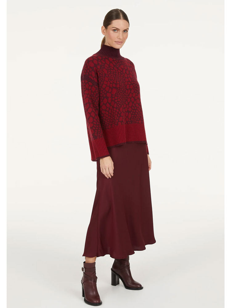 Marc Aurel Snake Print Knit Red
