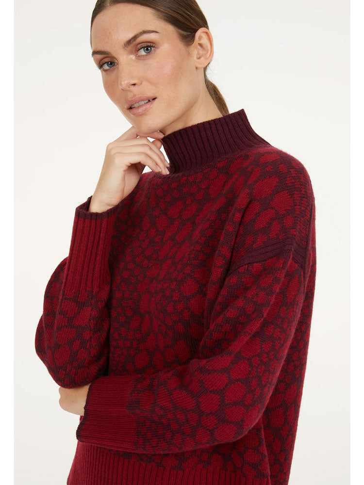 Marc Aurel Snake Print Knit Red