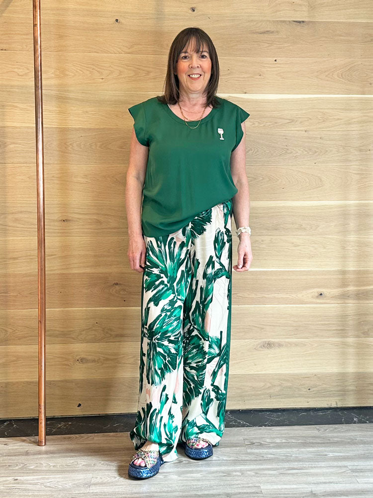 Marc Aurel Satin Top Green