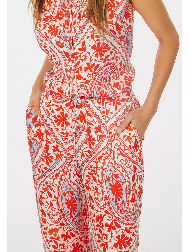 Marc Aurel Trousers Red &amp; White