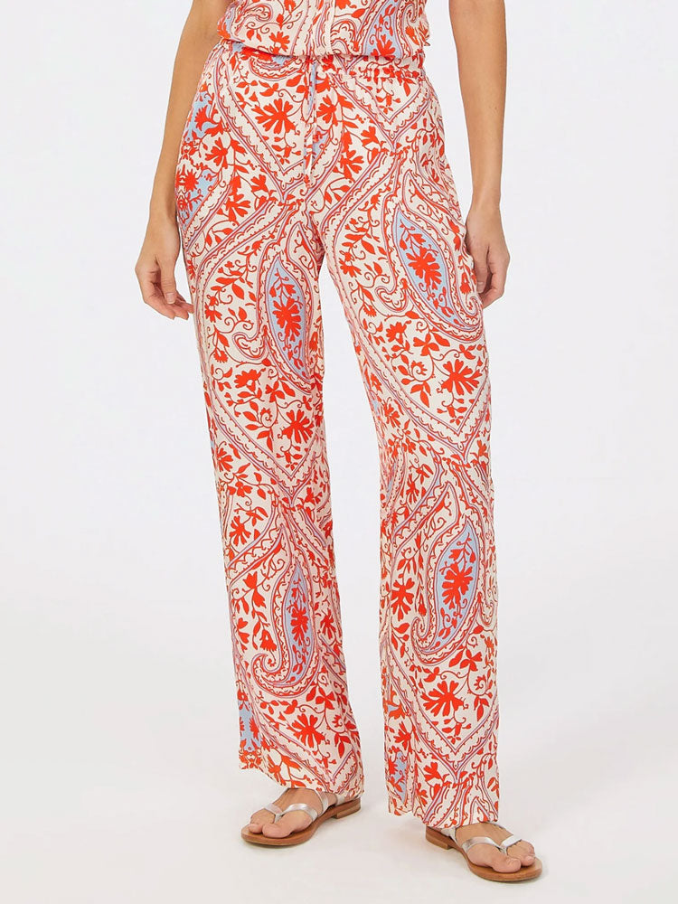 Marc Aurel Trousers Red &amp; White
