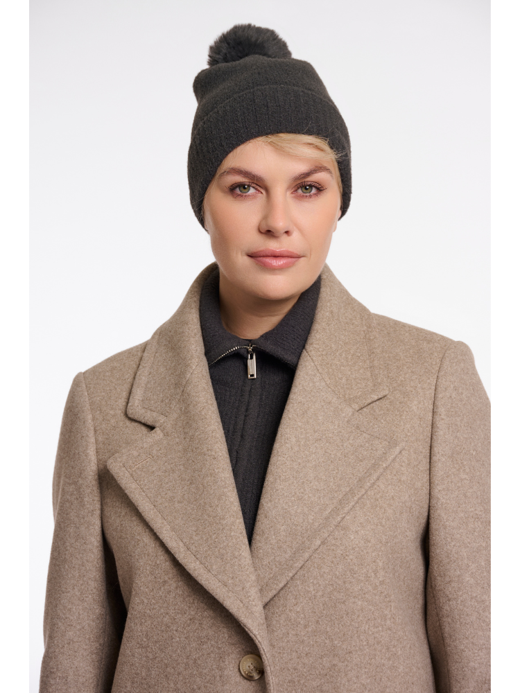 Rino &amp; Pelle Martina Pompom Hat Deep Iron