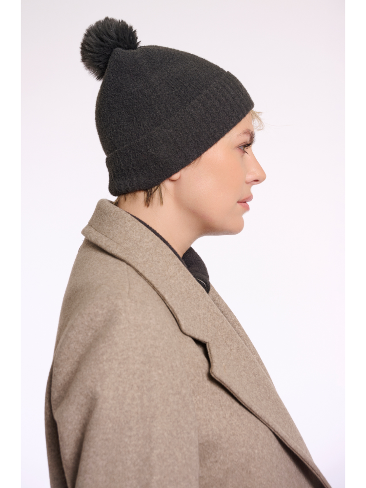 Rino &amp; Pelle Martina Pompom Hat Deep Iron