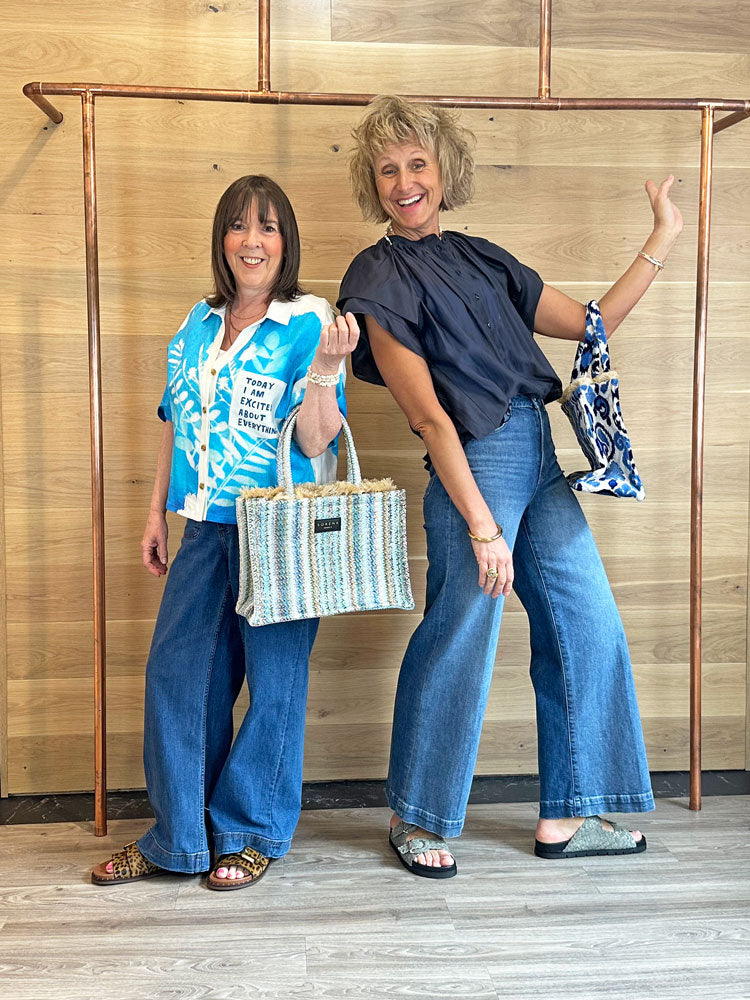 Sorena Elafonisos Medium Tote Bag Blue Stripe