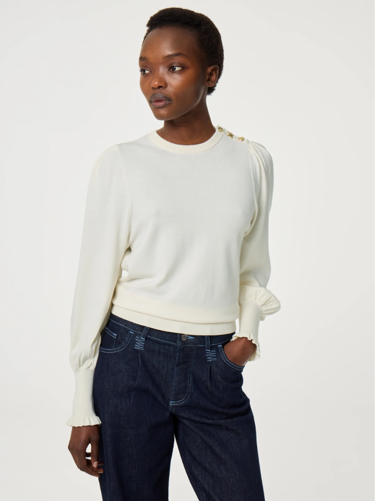 Fabienne Chapot Molly Balloon Pullover Cosy White