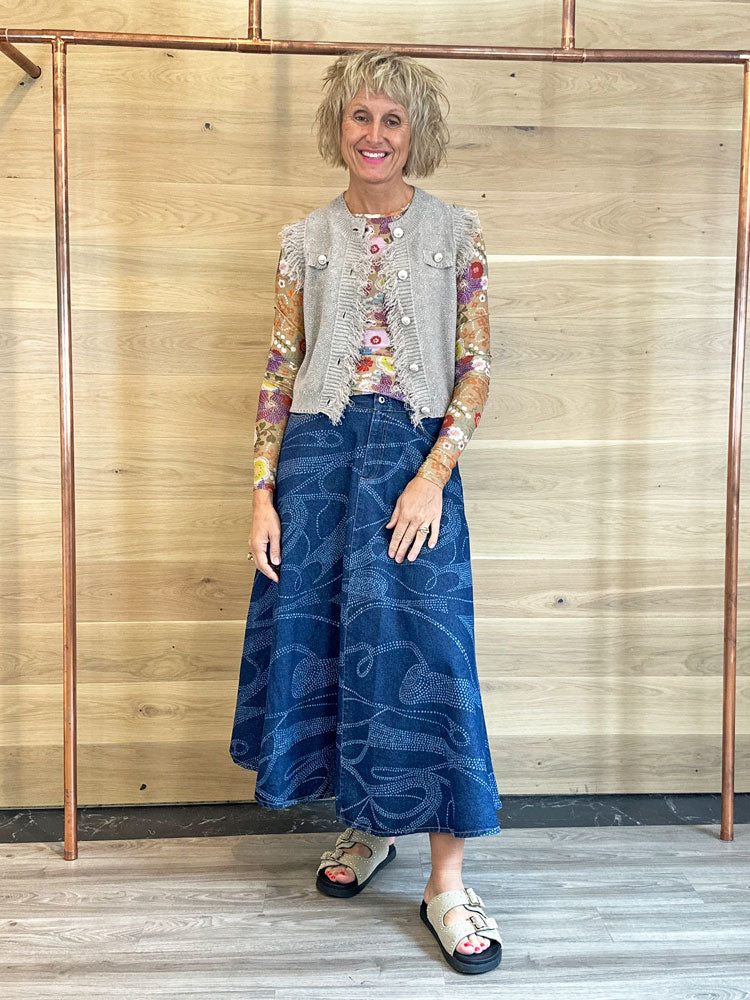 Oilily Silvina Woven Skirt Blue Indigo