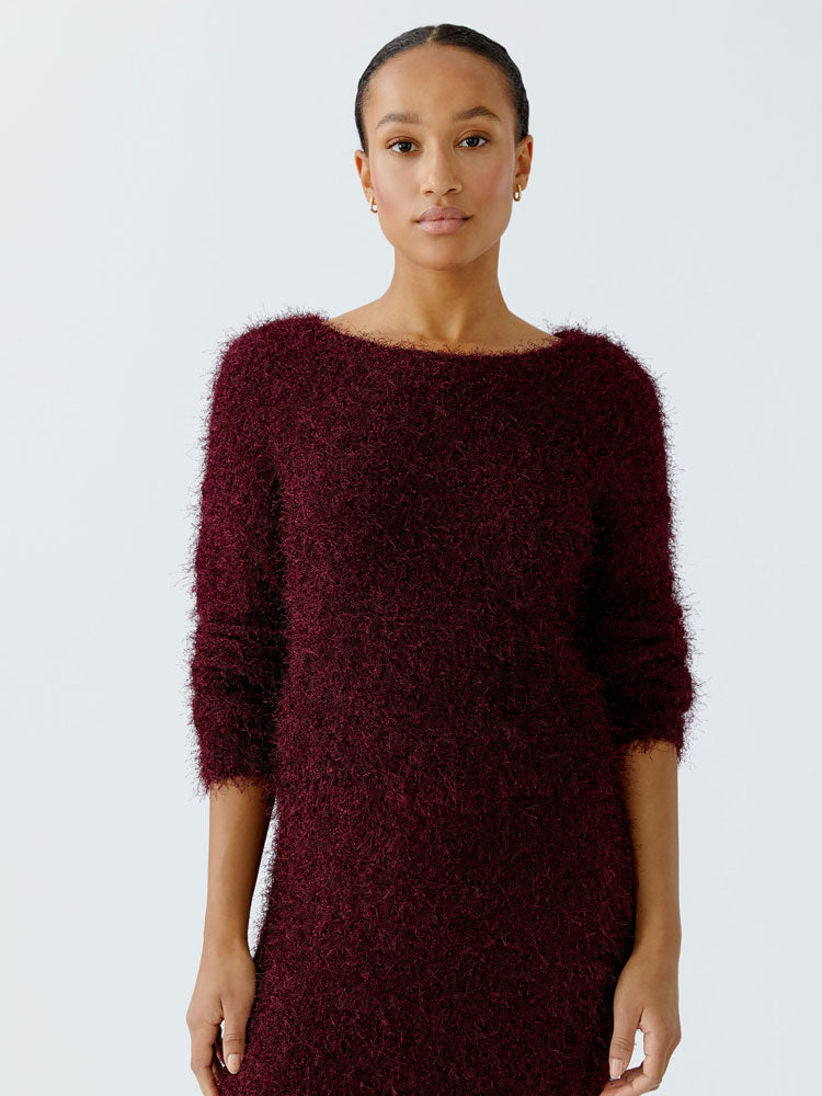 Oui Textured Knit Bramble Berry