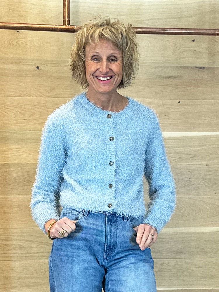 Oui Cardigan Celestial Blue