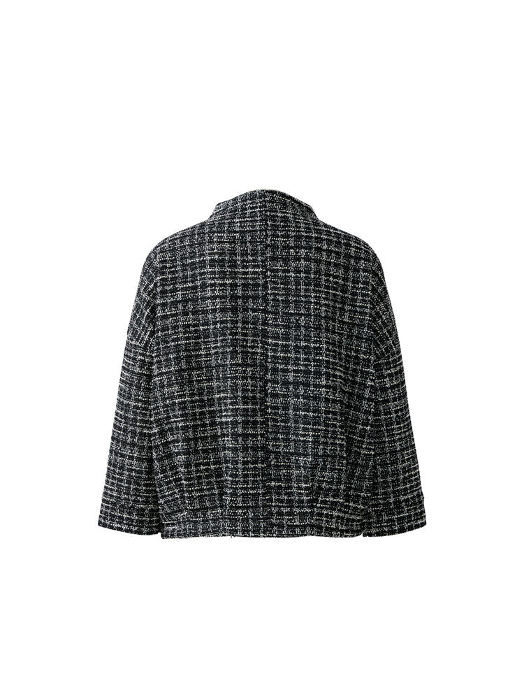 Oui Knitted Sweatshirt Style Jumper Black &amp; Off-white
