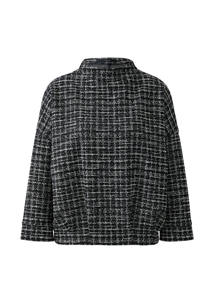Oui Knitted Sweatshirt Style Jumper Black &amp; Off-white
