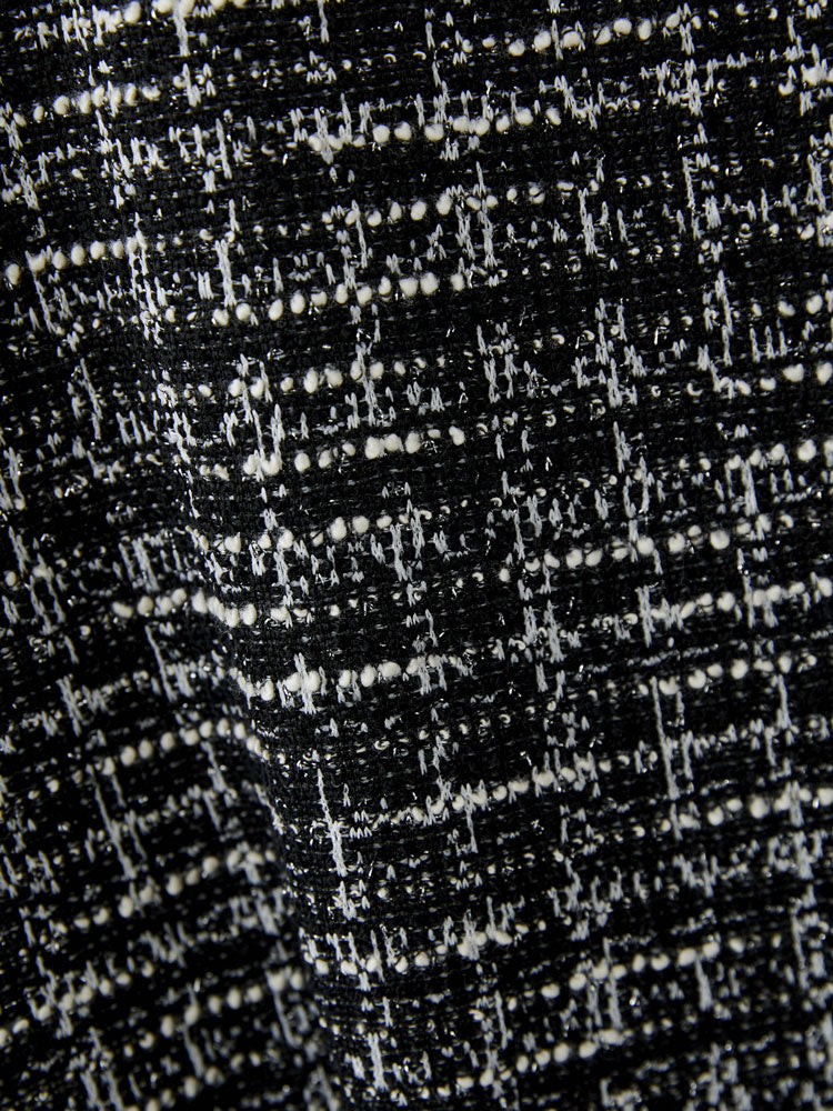 Oui Knitted Sweatshirt Style Jumper Black &amp; Off-white