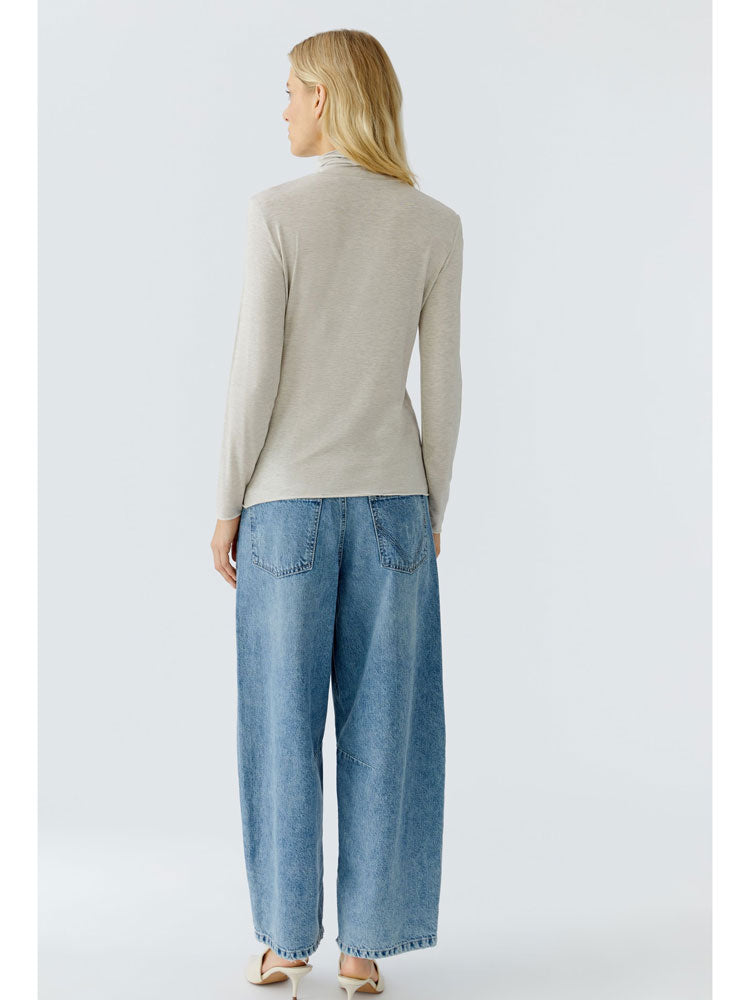 Oui Roll Neck Light Beige Melange
