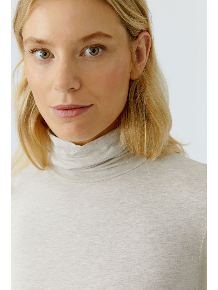 Oui Roll Neck Light Beige Melange