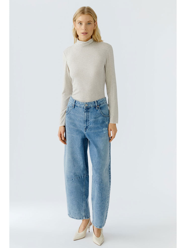 Oui Roll Neck Light Beige Melange