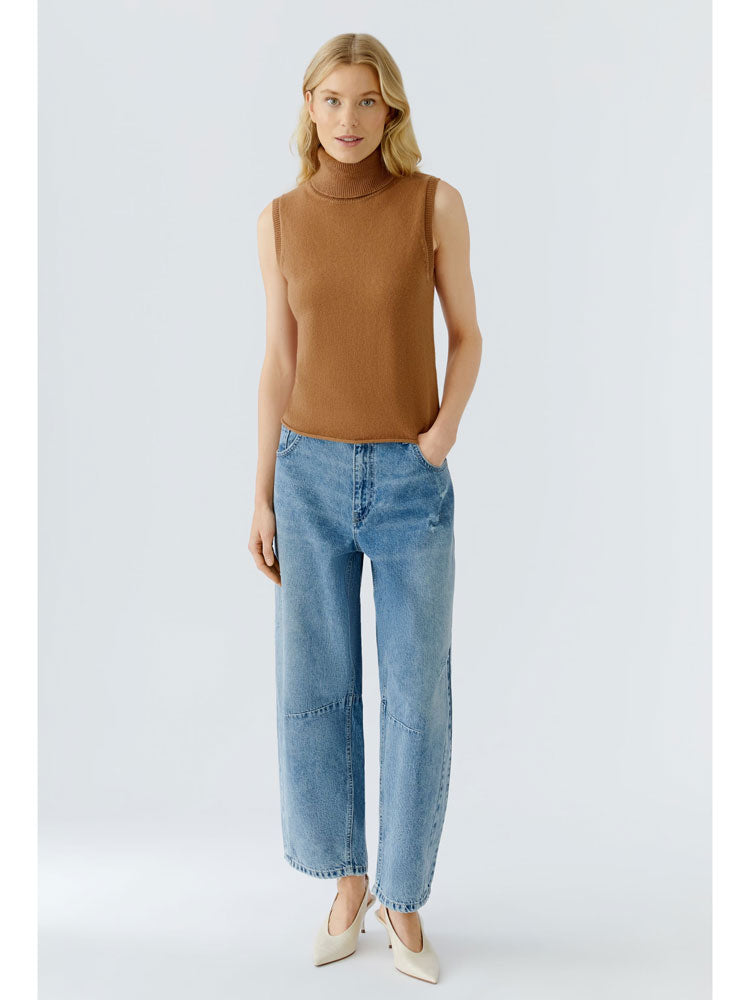 Oui Sleeveless Knit Camel