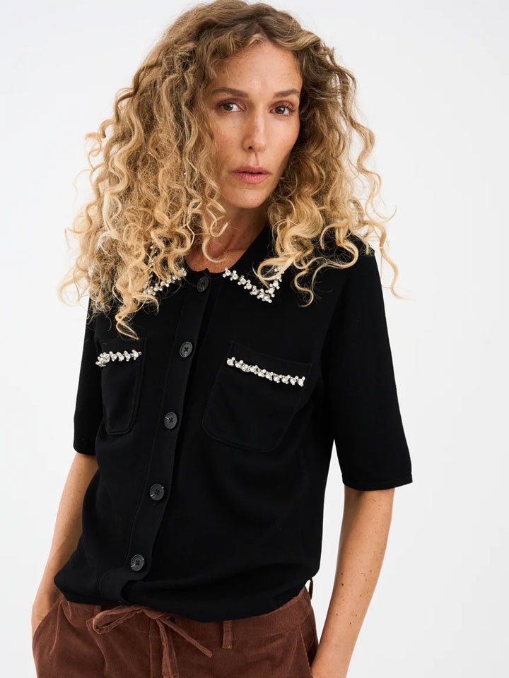 Pieszak PD-Vigga Rhinestone Polo Knit