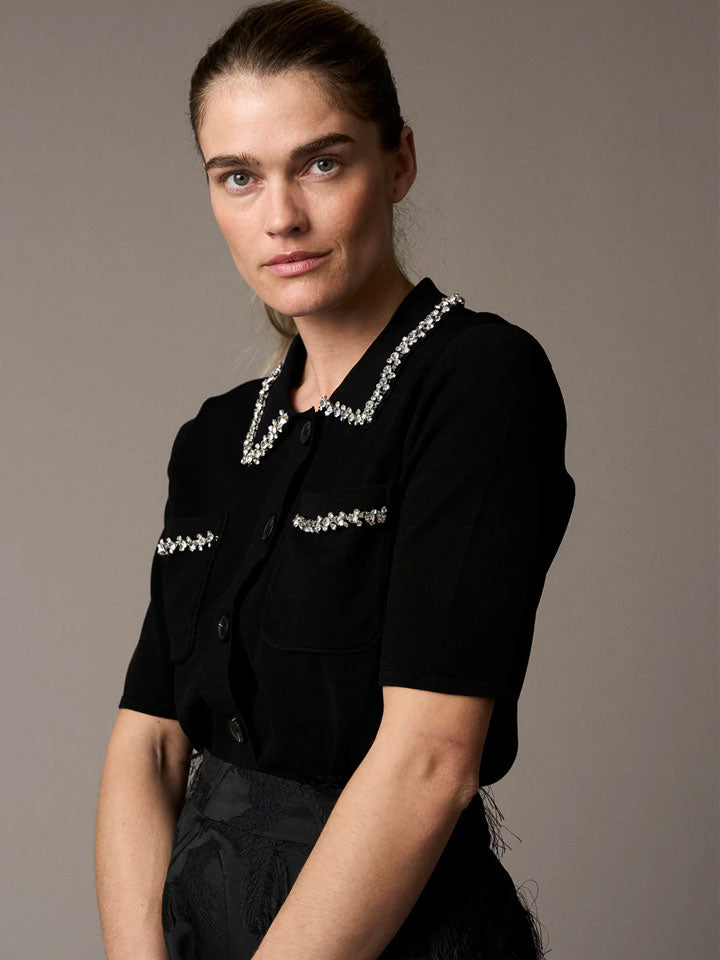 Pieszak PD-Vigga Rhinestone Polo Knit