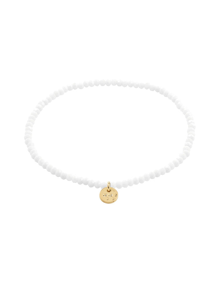 Pilgrim Indie Beaded Bracelet White