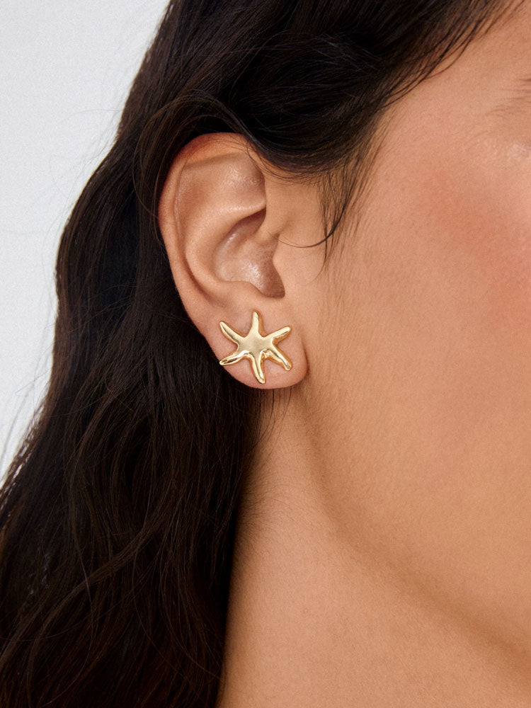 Pilgrim Prism Starfish Earrings Gold
