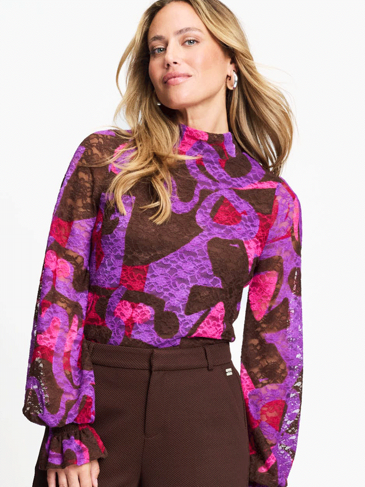 Pom Ruby Lace Turtleneck Colourful Bows