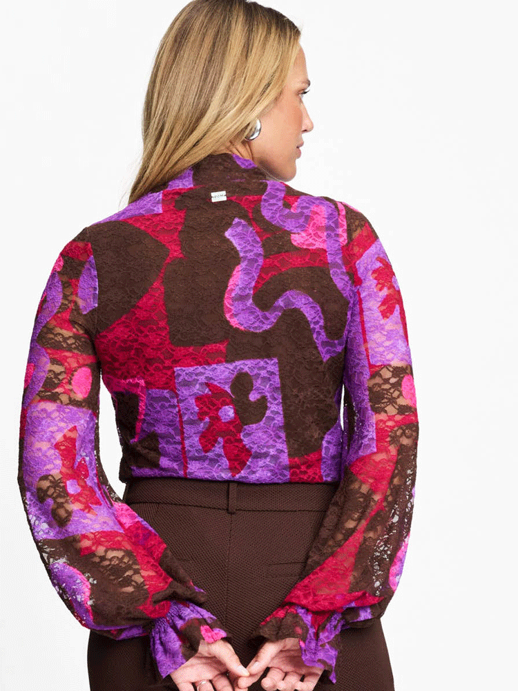 Pom Ruby Lace Turtleneck Colourful Bows