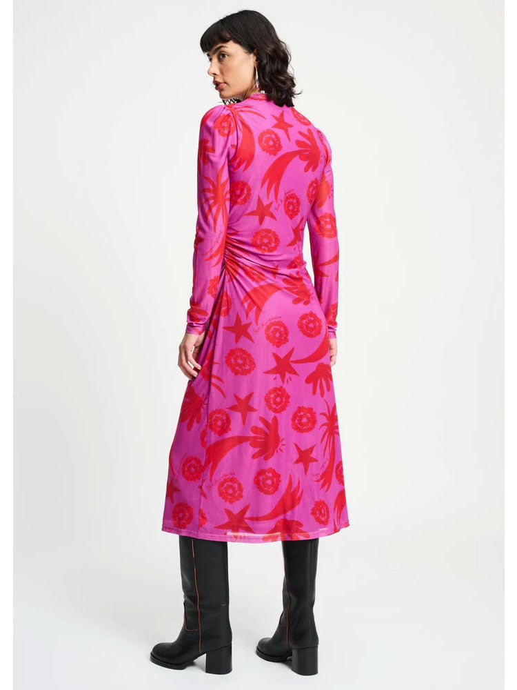 Pom Mesh Dress Splashing Fireworks