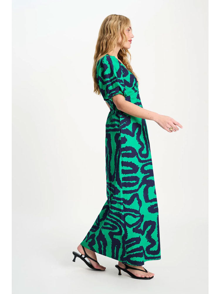 Pom Poplin Waves Dress Green