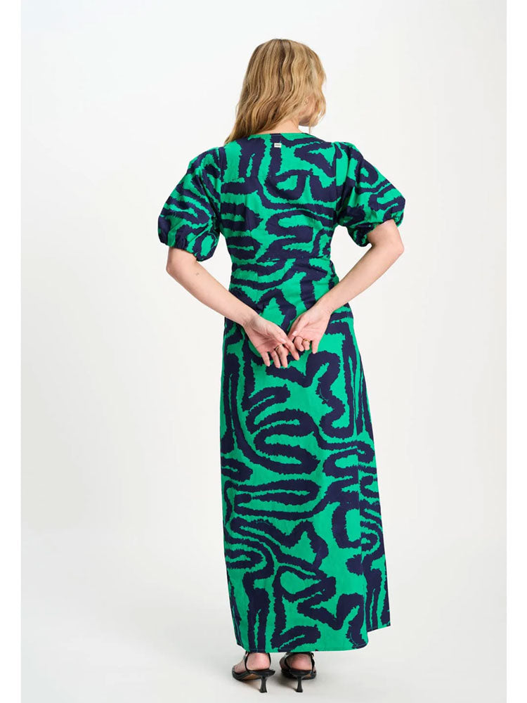 Pom Poplin Waves Dress Green