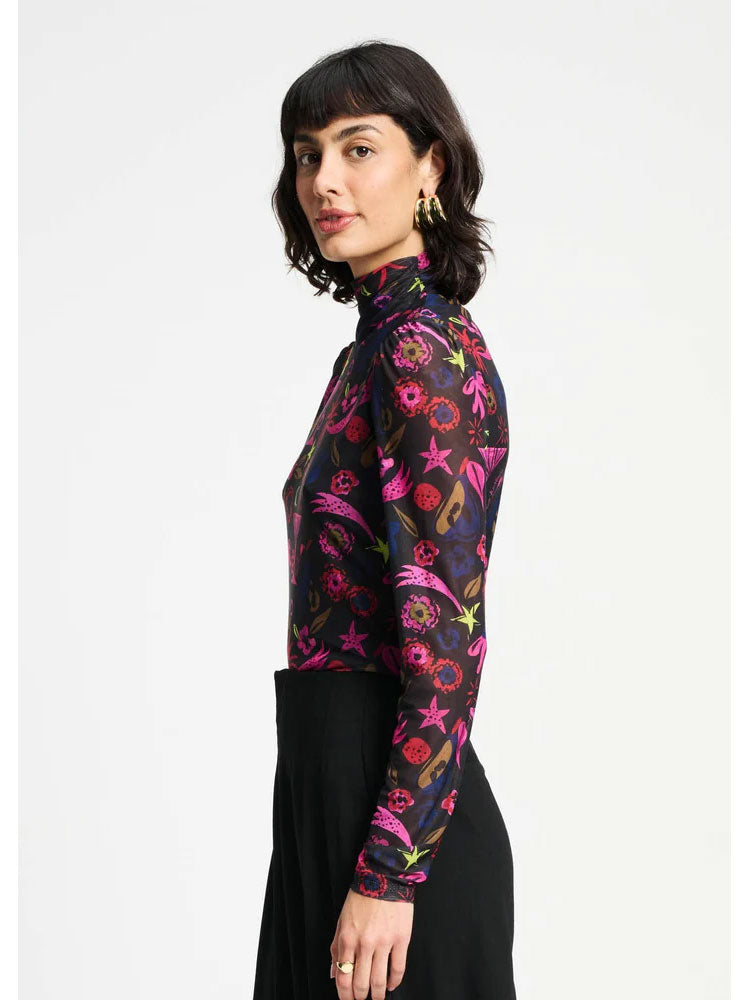 Pom Turtleneck Top Party Delight