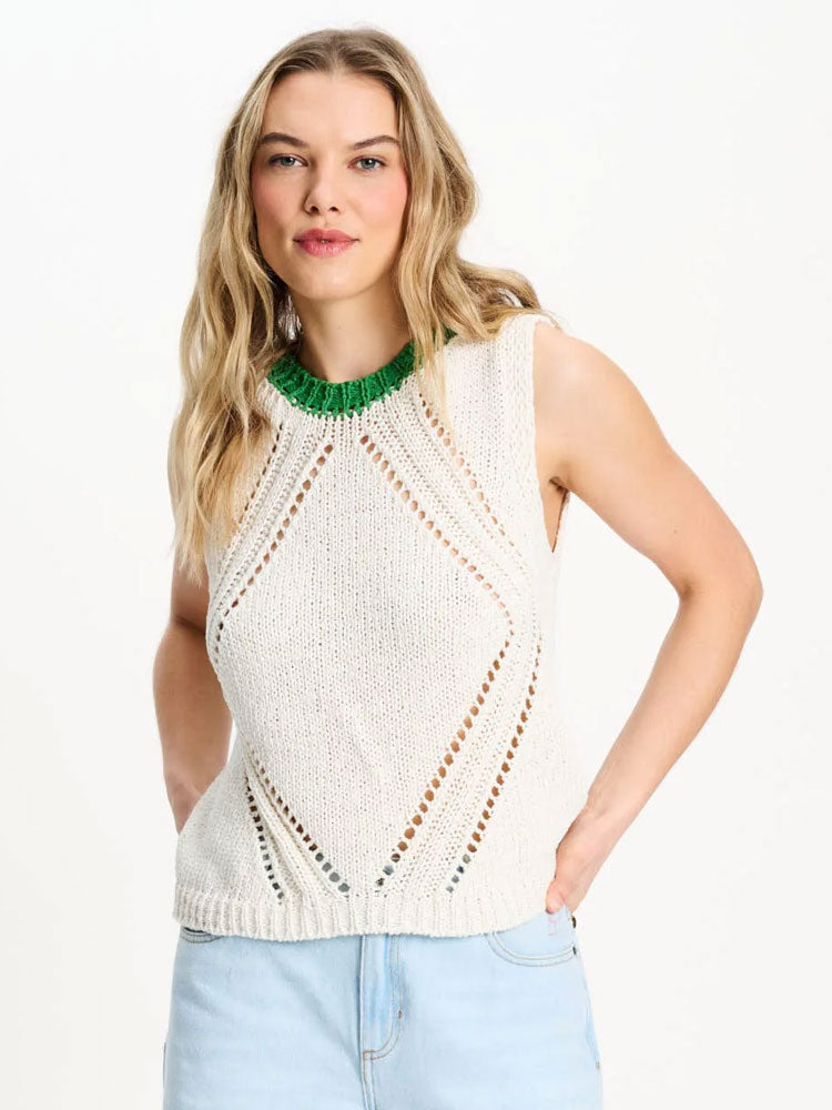 Pom Spencer Tanktop Colourblock White