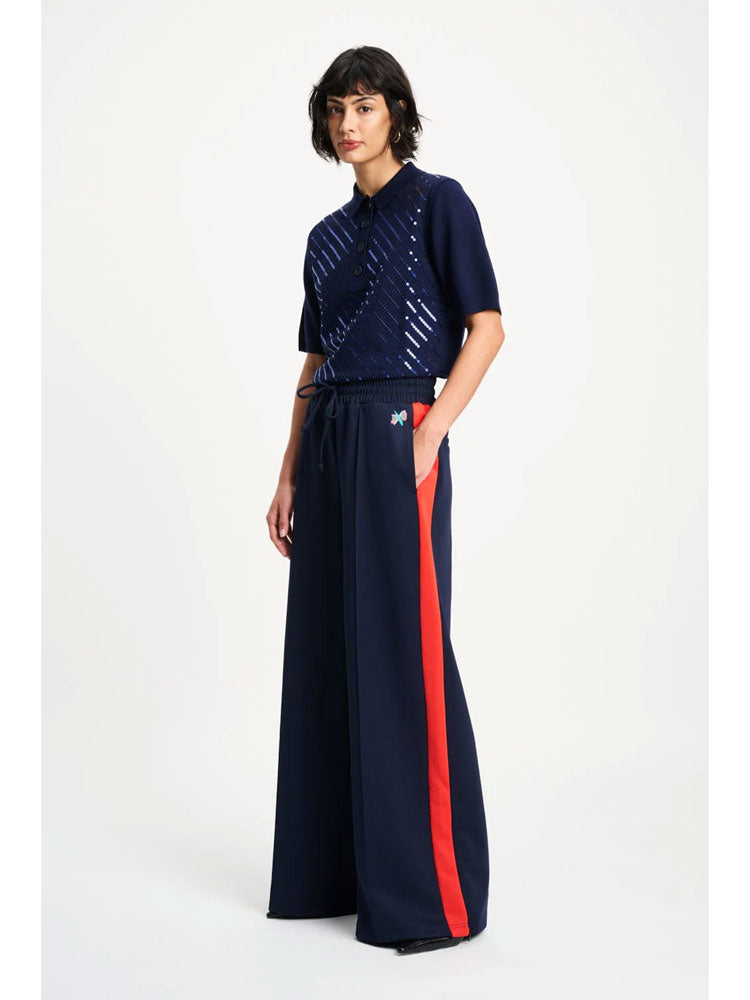 Pom Trackpants Stripe Night Blue