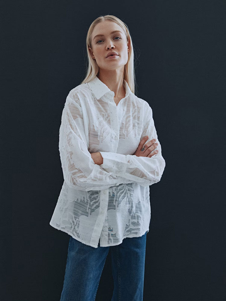Pulz PzSybil Sparkle Shirt Bright White