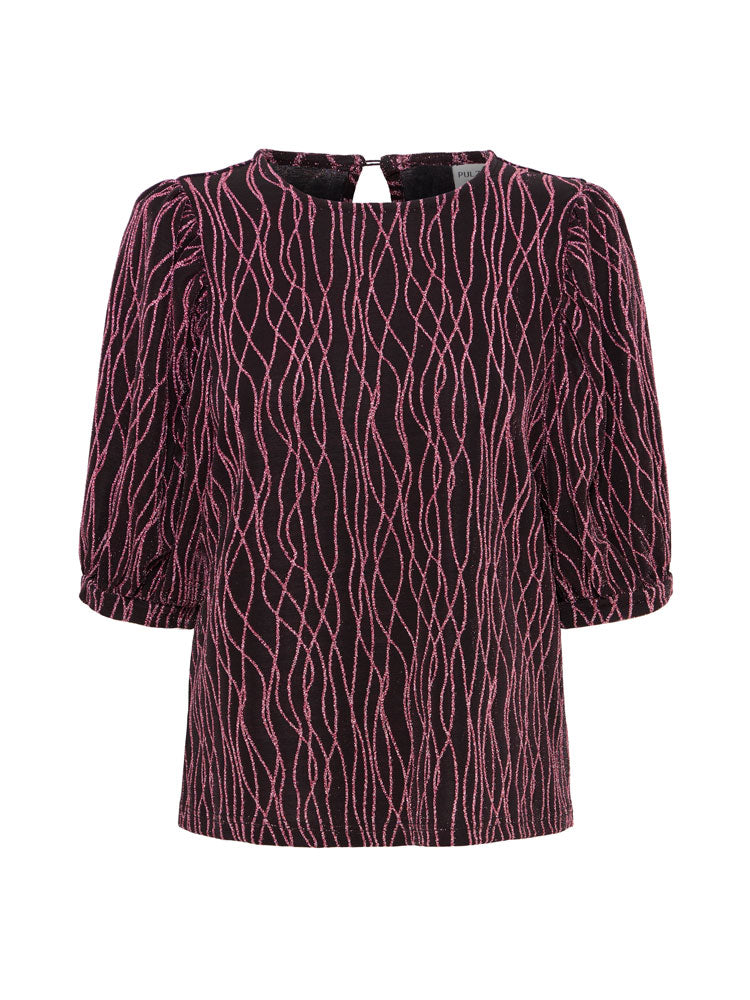 Pulz PzThea Short Sleeve Blouse Dark Rose