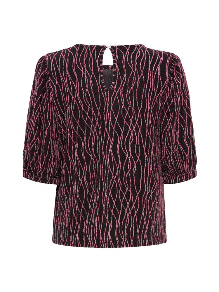 Pulz PzThea Short Sleeve Blouse Dark Rose