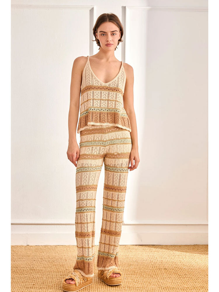 Nekane Cotton Knitted Top Aqua